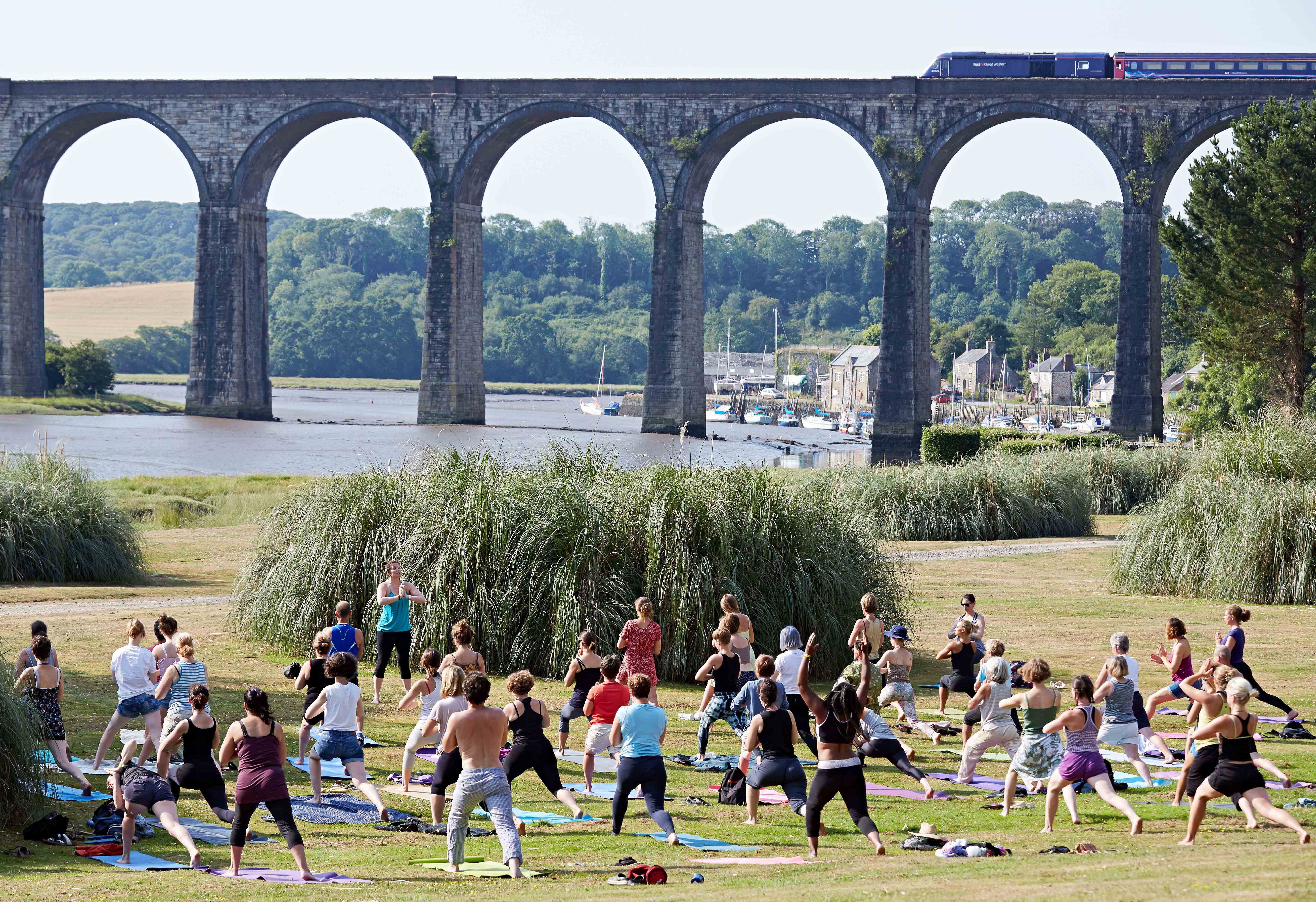 Led Yoga this morning at the Port Eliot Festival, St Germans, Cornwall.